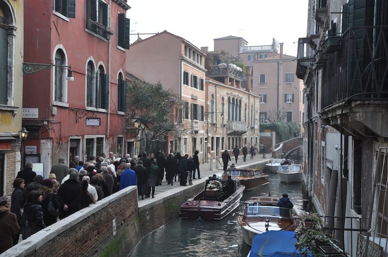 Venice street along canal