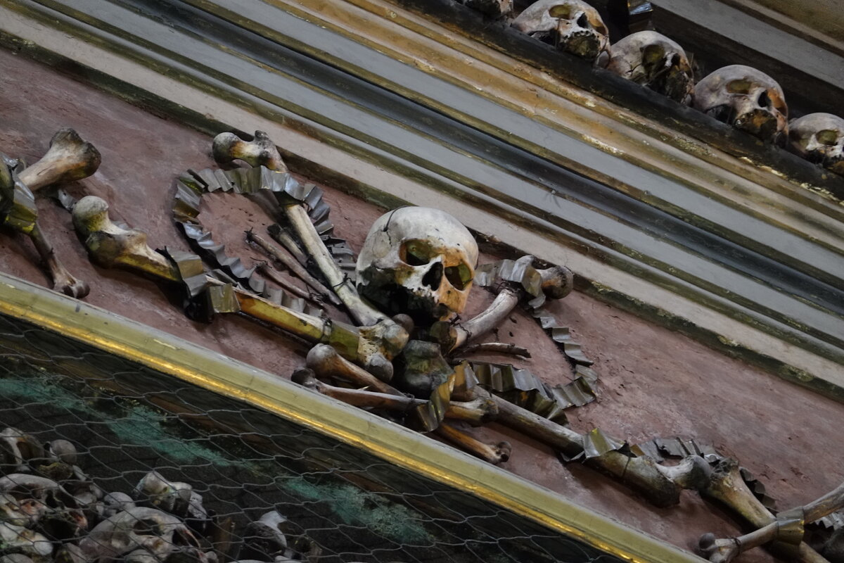 Why were bones used to decorate churches 