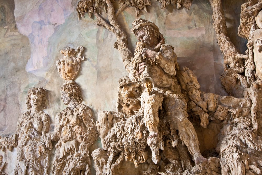 Detail of the grotto in Boboli park in the Oltrarno