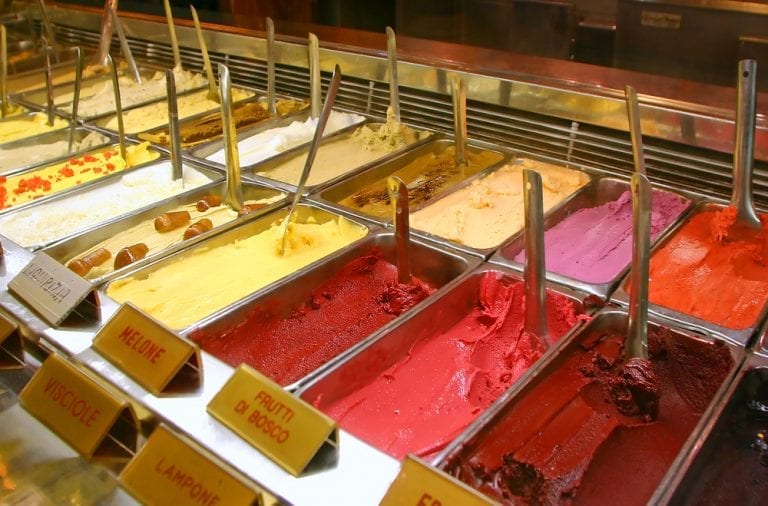 Italian gelato or ice cream