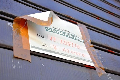 A typical sign for ferragosto If you're coming to Italy in August, be prepared to see lots of these!