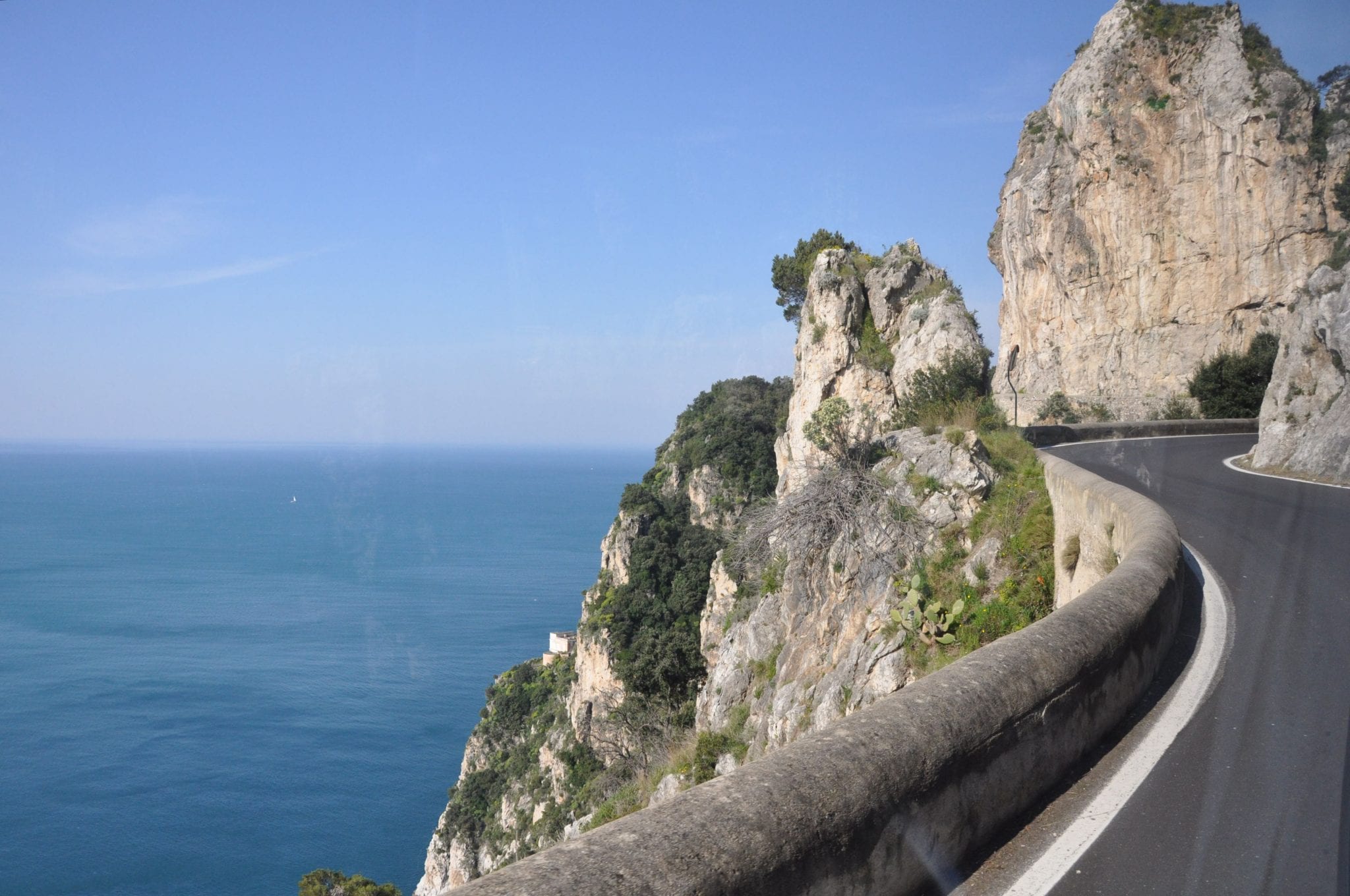 The SITA bus navigates the winding roads of the Amalfi Coast 