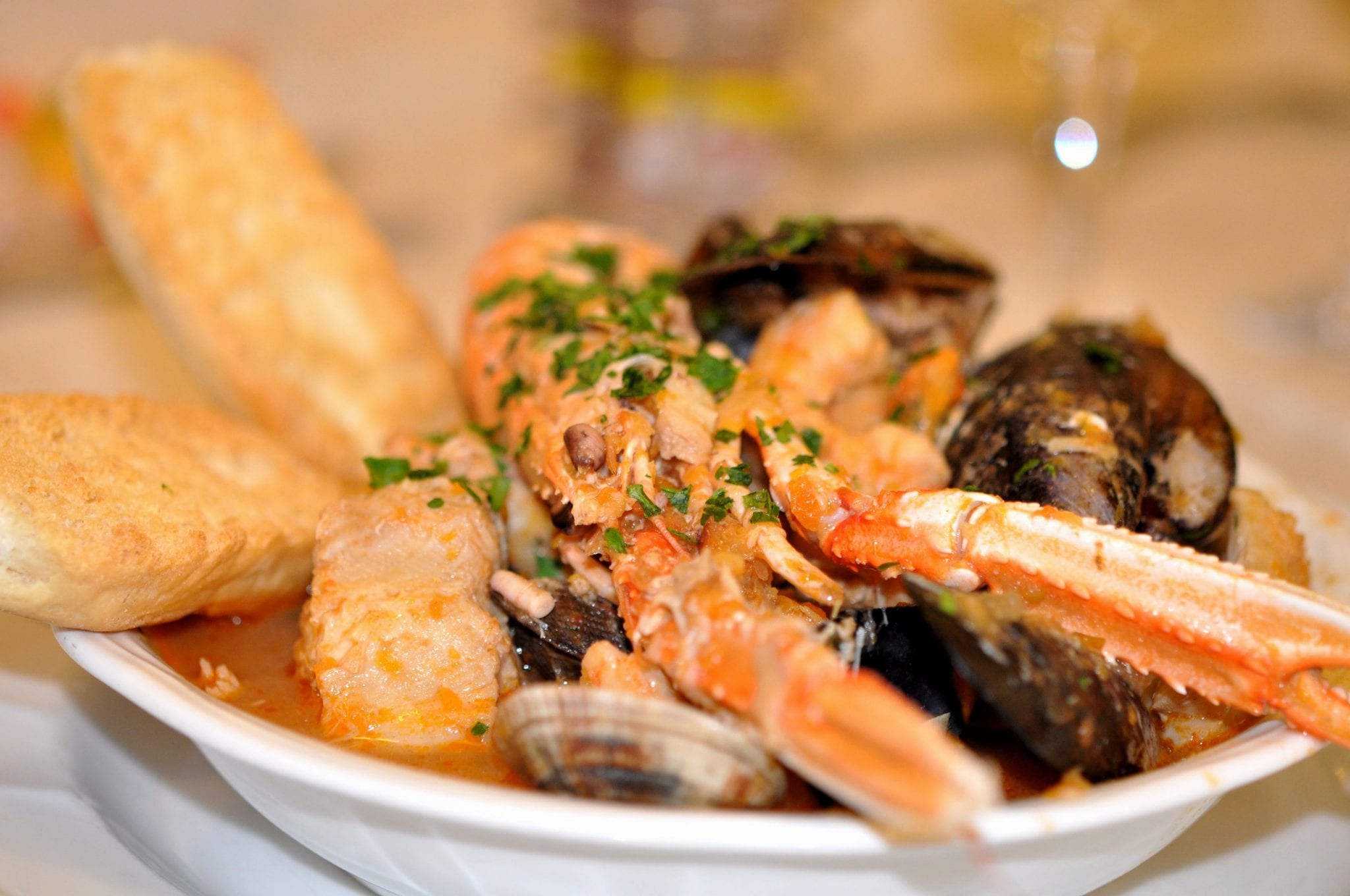 Seafood at a Venetian restaurant