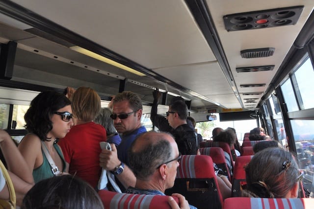 The SITA bus from Amalfi to Salerno