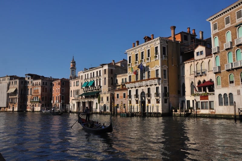 View of Grand Canal in Venice Palazzos in Venice are decorated with symbols and are one of the best views in Italy