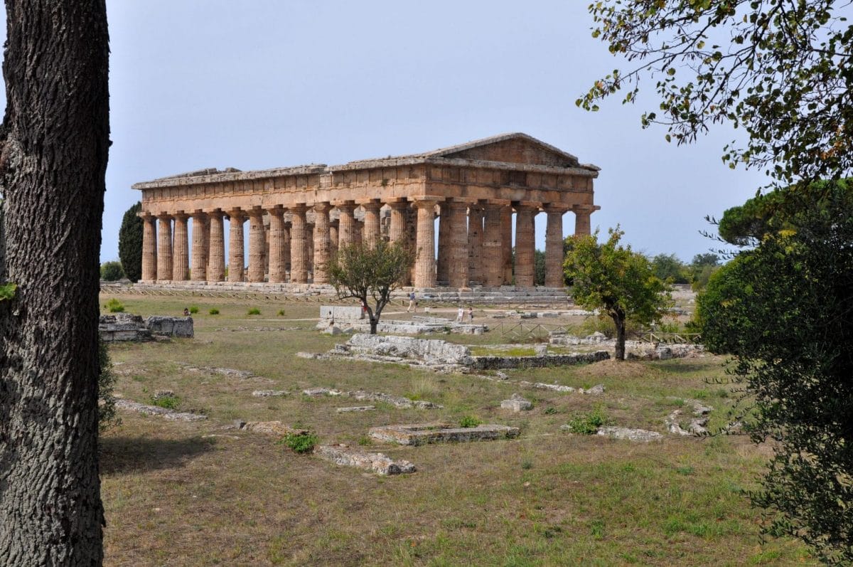 Famous Italian attractions include the Temple of Hera II at Paestum.