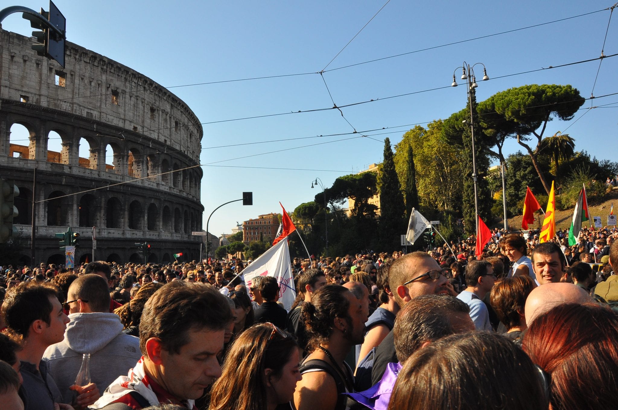 Bus and metro stopped because of dimostrazione