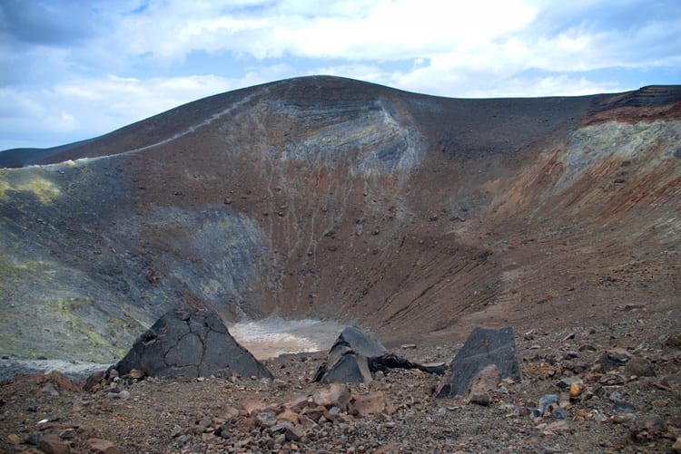 The volcanic crater at Stromboli