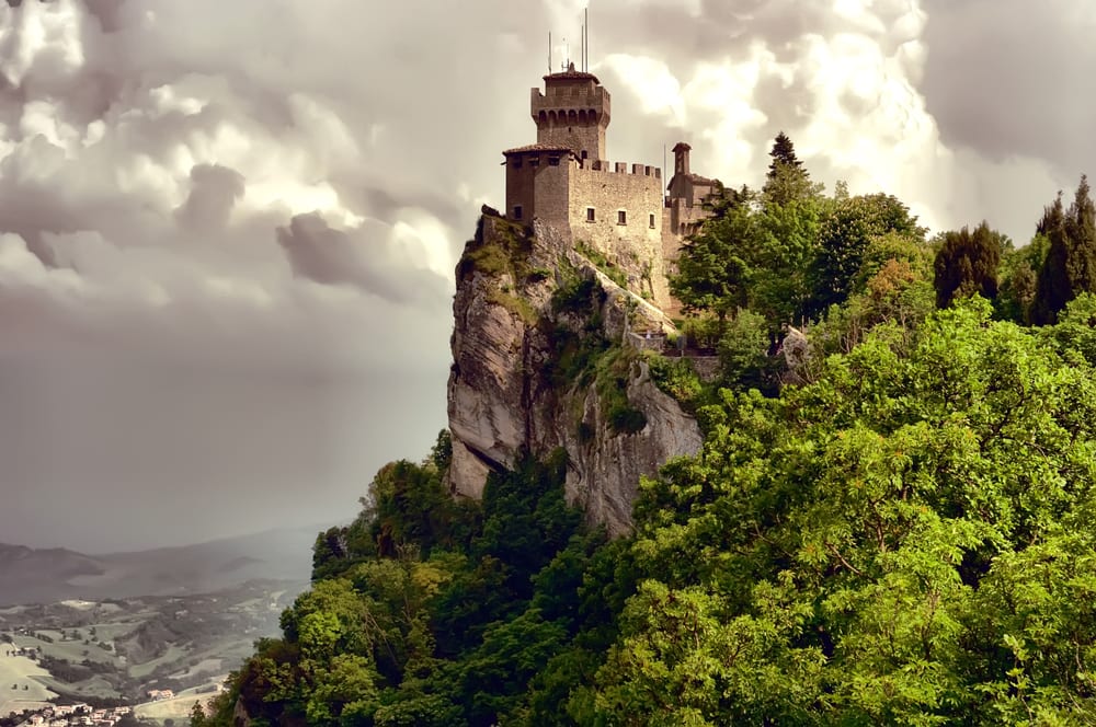 Ancient castle on the hill in San Marino