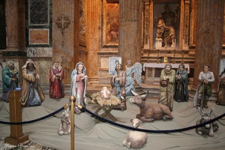 A traditional nativity scene, or presepio