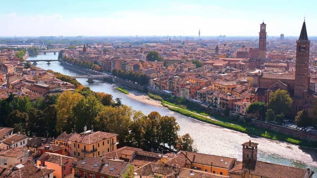 Verona, home of Shakespear's Romeo and Juliet, is one of the most beautiful cities in Italy.