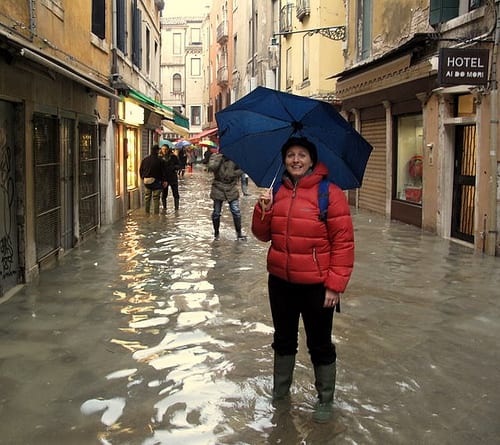 Venice in winter, flooded! Acqua alta of Venice