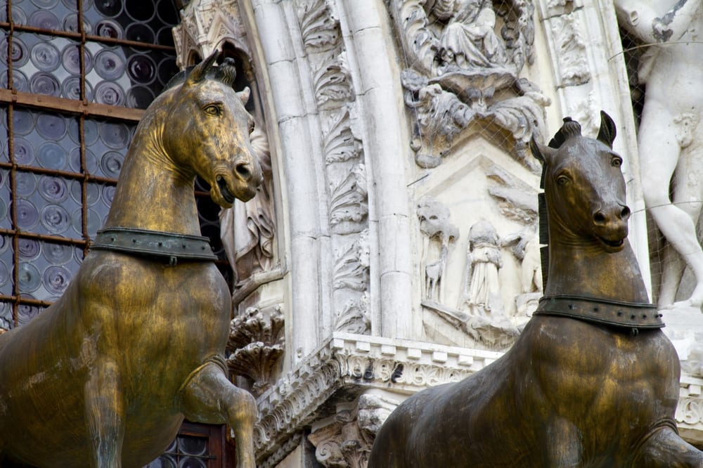 The bronze horses of St. Mark's Basilica, originally from Constantinople!