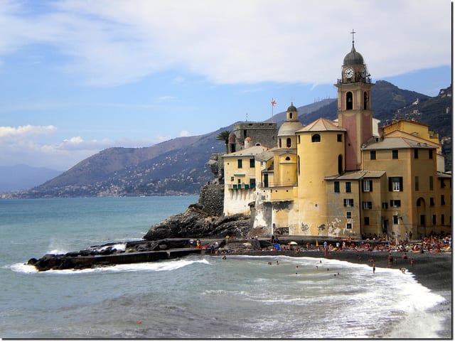On the Italian Riviera of Liguria Golfo Paradiso, Liguria, Italy