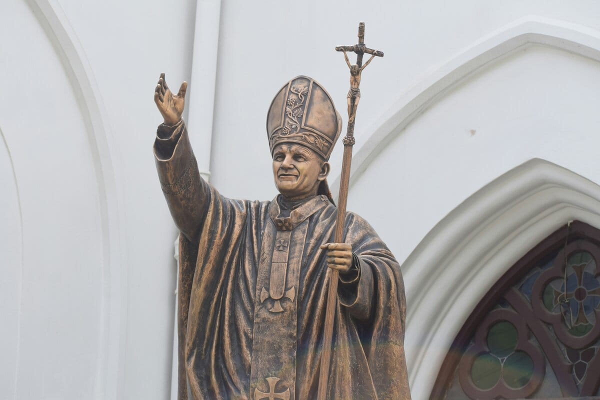 Pope John Paul II was canonized to sainthood on April 27, 2014
