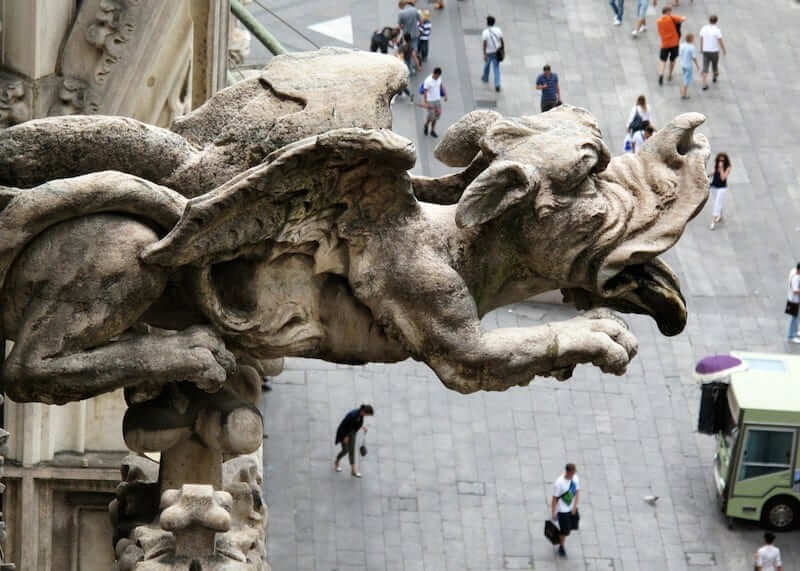 Bizarre story behind 600-year-old statue of gargoyle giving