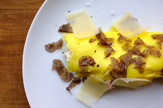 Truffle shavings add a whole new flavor to a simple dish.