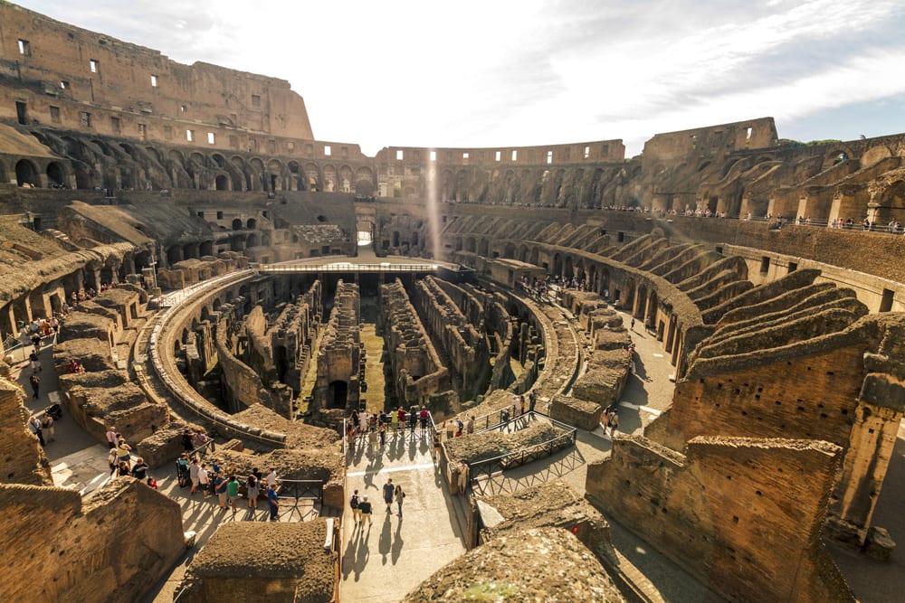 the interior of the colosseum