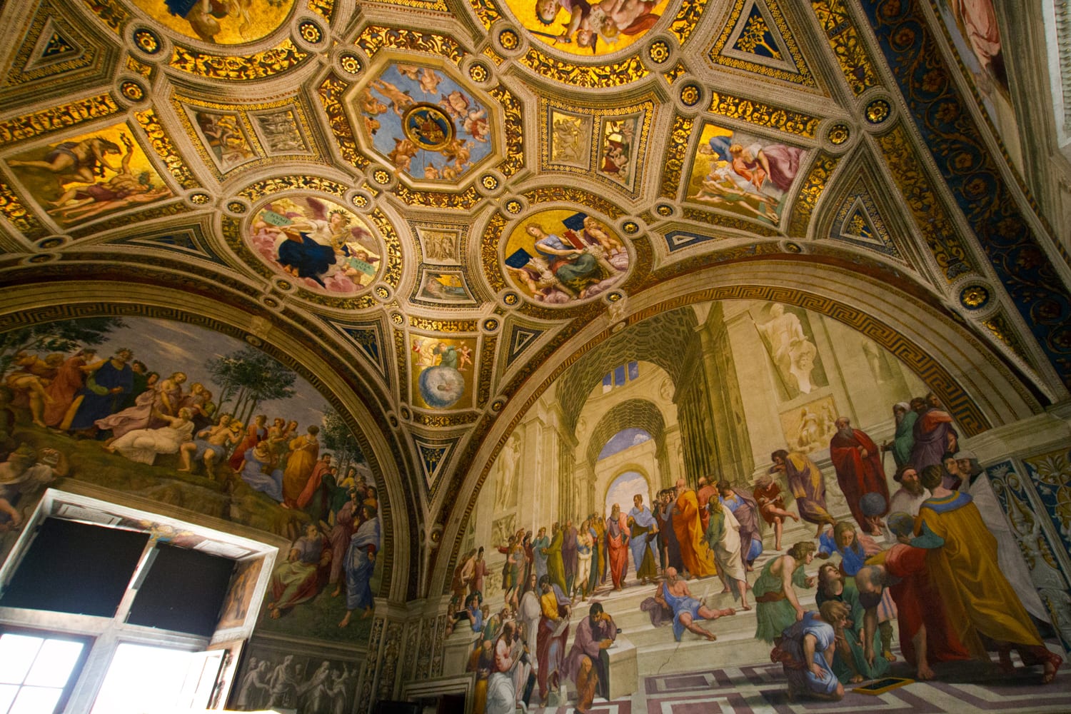 The School of Athens, by Raphael, in the Raphael Rooms in the Vatican.