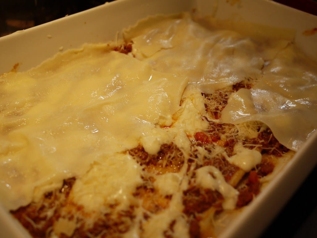 Bechamel, ragu, and pasta