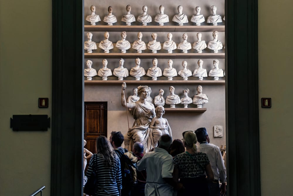 statues in the Accademia, Florence.