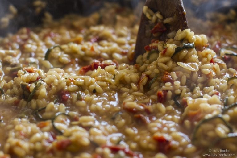 Risotto requires a lot of stock and a lot of stirring.