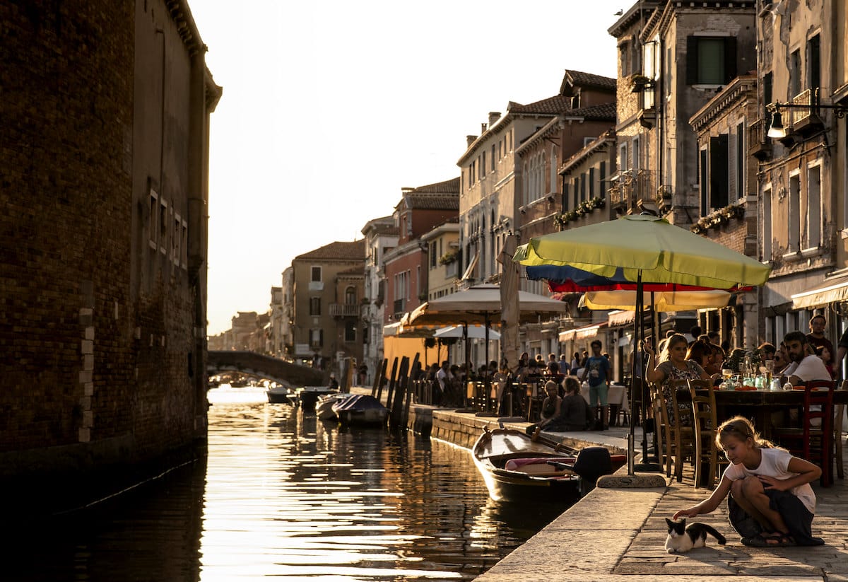 Summer sunset during Italy's festival season