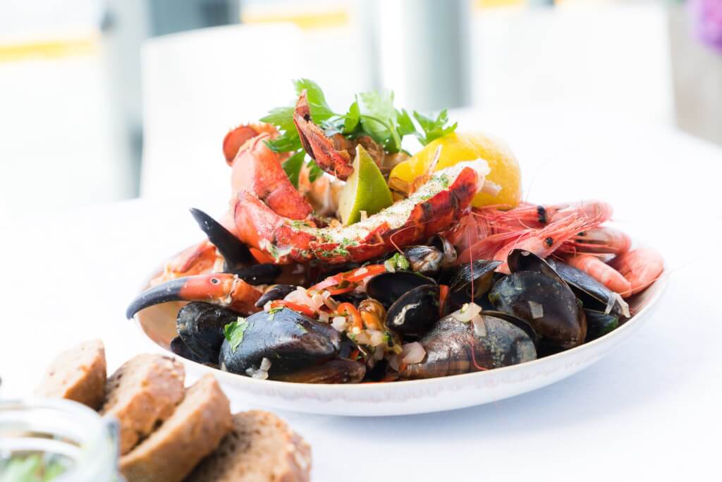 Seafood plate feast of seven fishes