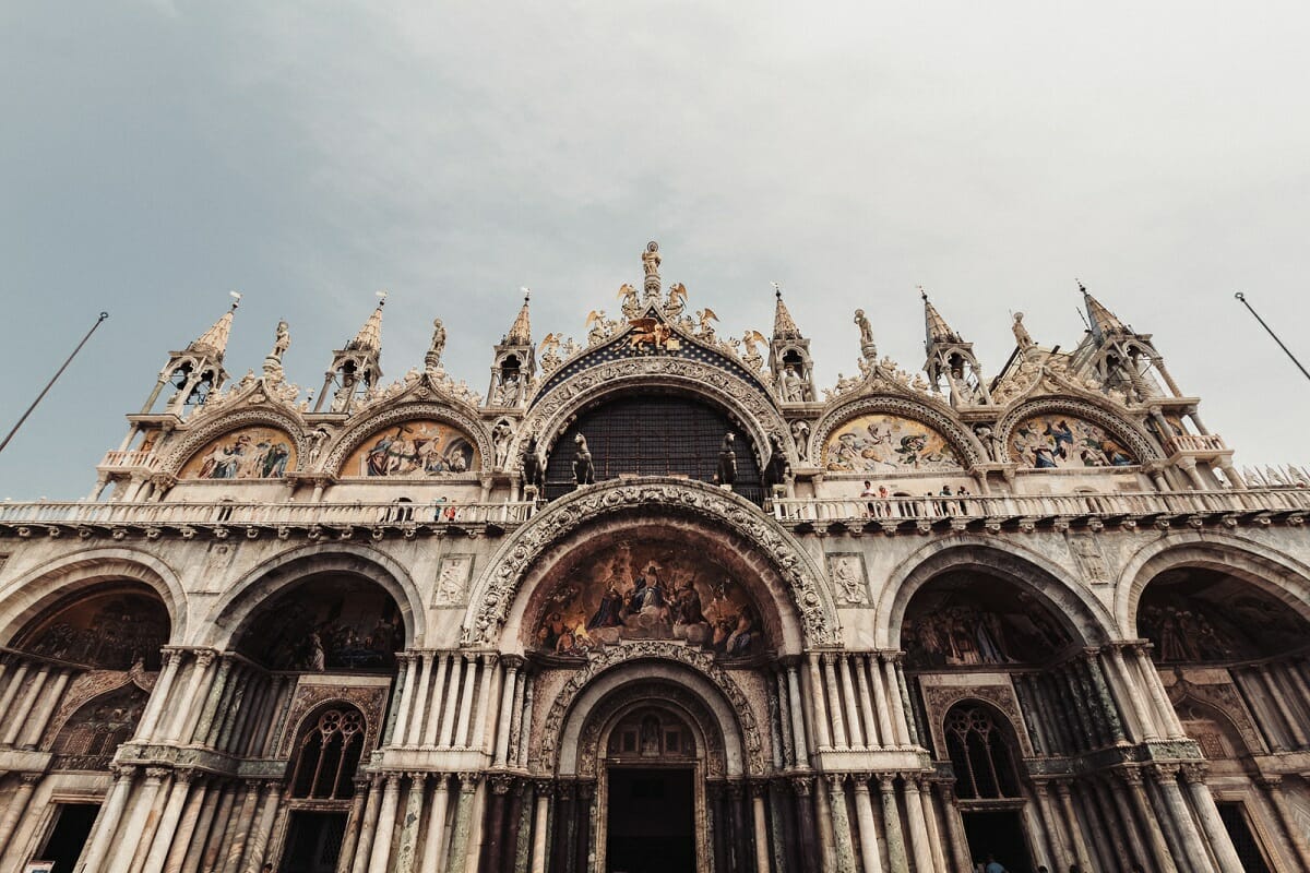 Facade of San Marco or St Marks Cathedral in Venice