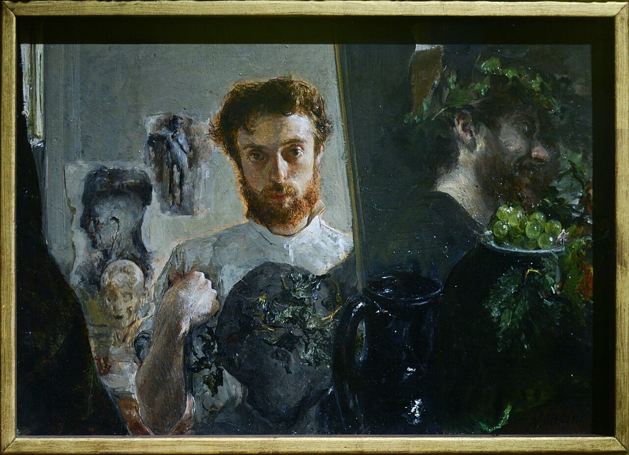 Self-portrait of Antonio Mancini, which hangs in the Naples Gallery.