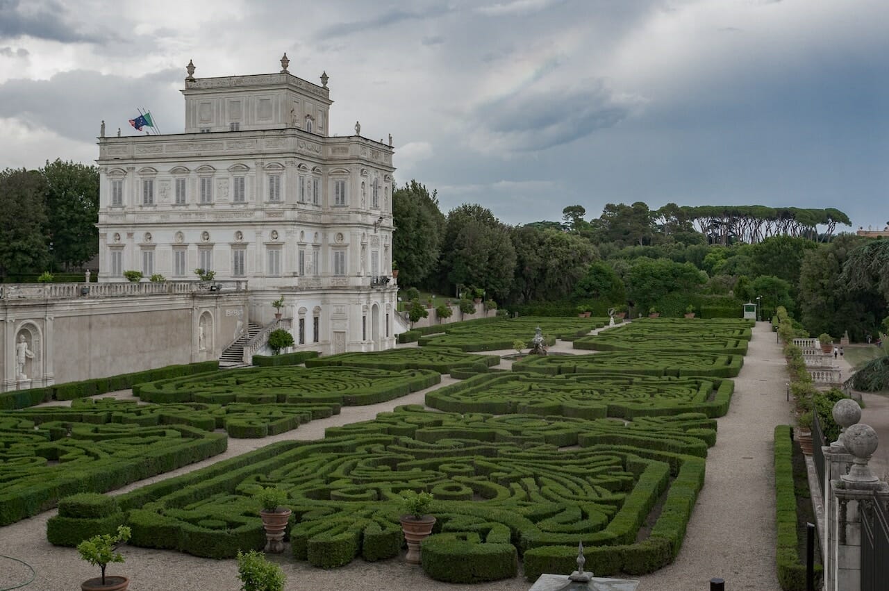 Villa Doria Pamphili estate with gardens and tress in Rome