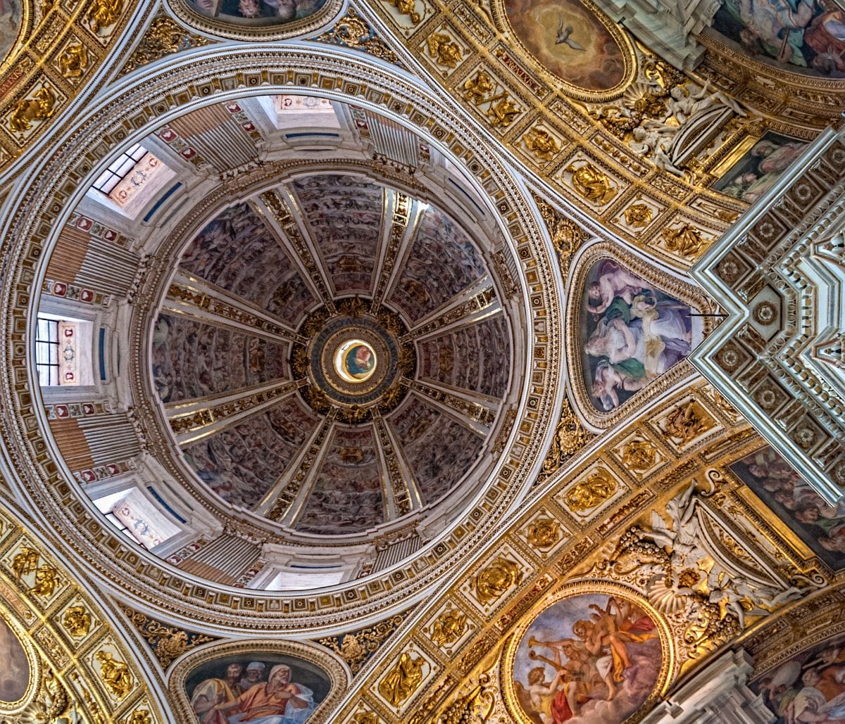 ceiling of a church with beautiful gold detail