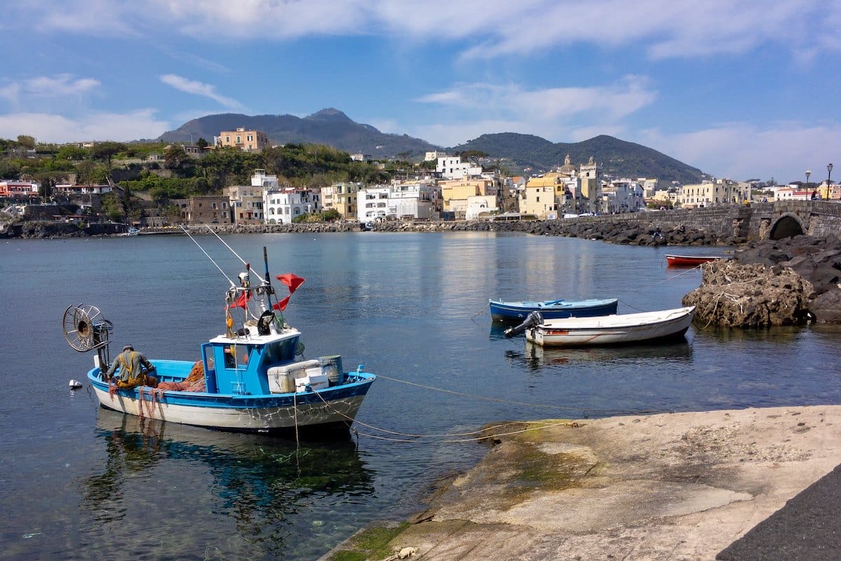 boats in the water in Ischia