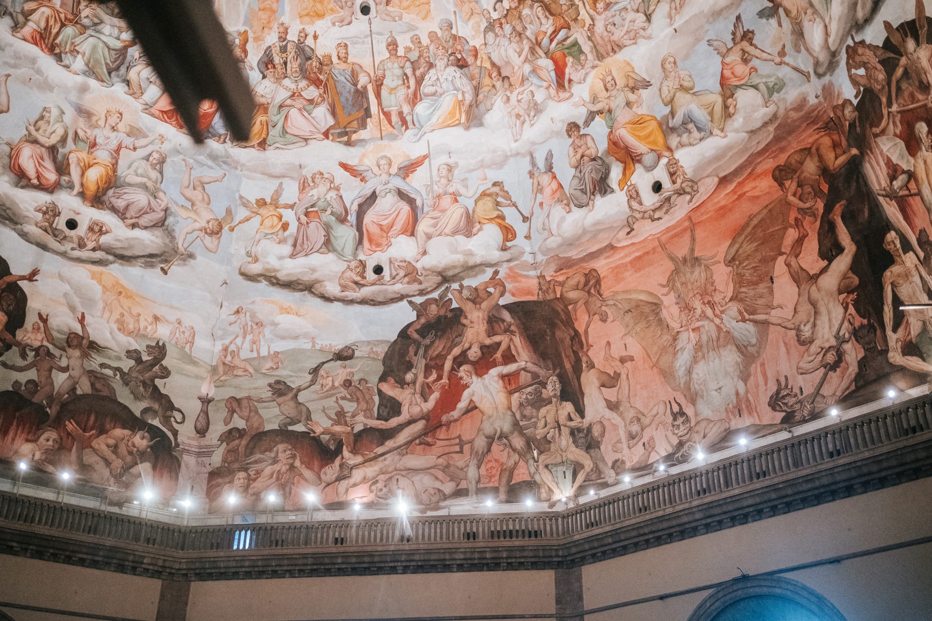 Another example of artwork in Florence is the detailed scenes painted on the interior of the dome itself.